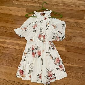 Halter White Floral Romper